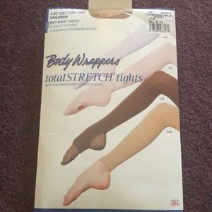 Body Wrappers knit waist tights in jazzy tan color